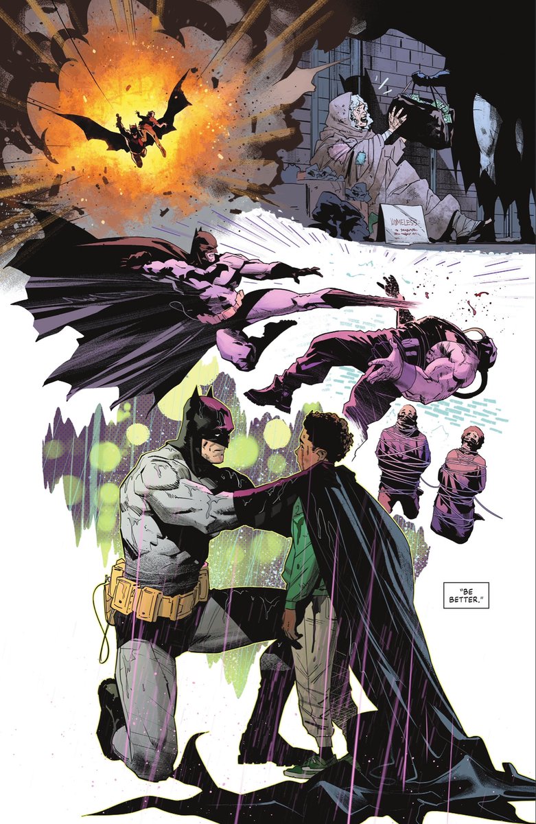75Opposite's tweet image. Batman: The champion of the poor. (Thread🧵)

Many people who criticize Batman for “beating up the poor and metal issues” does not understand one of the core theme of the character is Batman being guardian of the unprivileged people in the city.