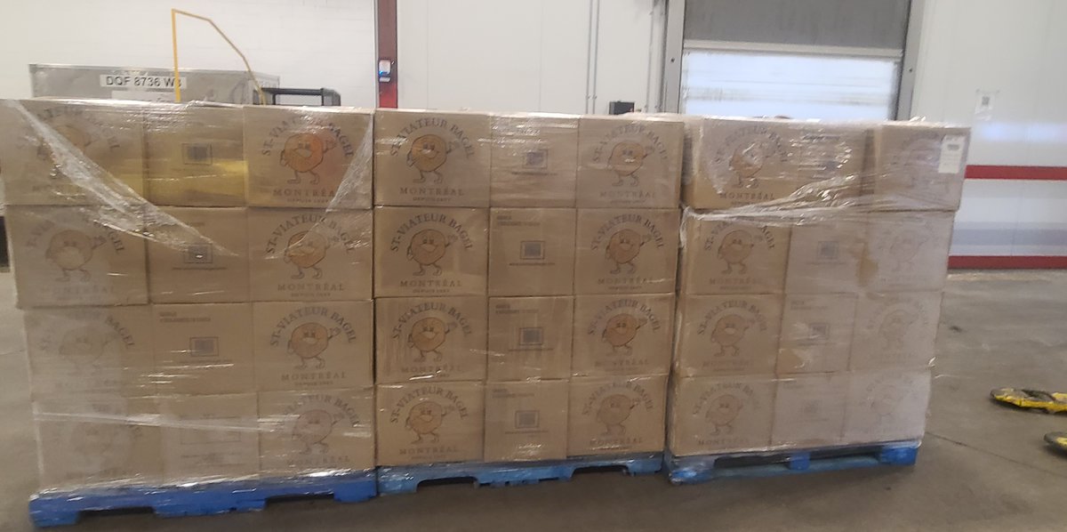 Tammy Vineberg (@tamaravineberg) on Twitter photo Who is excited for <a href="/StViateurBagel/">StViateurBagel</a> pick up tomorrow?!?
The 1,440 dozen bagels are on five pallets at a Montreal area airport waiting to go on a <a href="/CargoJetAirways/">Cargojet</a> plane to <a href="/FlyYEG/">Edmonton International Airport</a> tonight. Your orders are on their way soon!
See you at Edmonton Valley Zoo tomorrow!
#yegbbyobagels Who is excited for <a href="/StViateurBagel/">StViateurBagel</a> pick up tomorrow?!?
The 1,440 dozen bagels are on five pallets at a Montreal area airport waiting to go on a <a href="/CargoJetAirways/">Cargojet</a> plane to <a href="/FlyYEG/">Edmonton International Airport</a> tonight. Your orders are on their way soon!
See you at Edmonton Valley Zoo tomorrow!
#yegbbyobagels