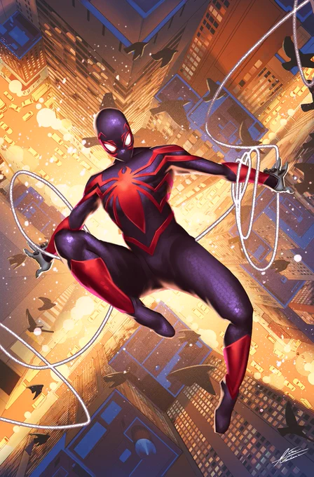 Super happy to show you my new variant cover for Miles Morales featuring his brand new vibranium suit!  