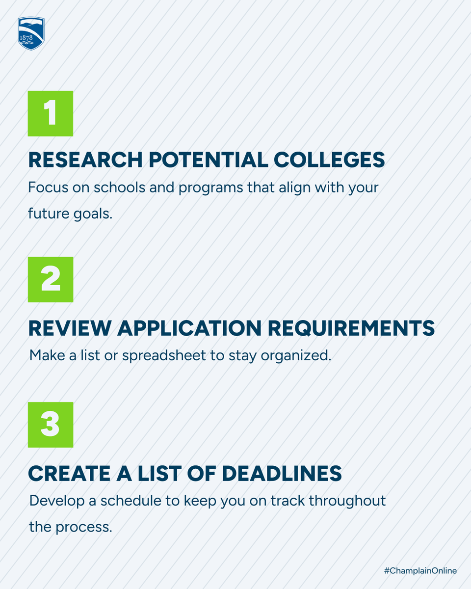 champlainonline's tweet image. 📝 Ready to apply for college? Our checklist simplifies the process! Learn how to research colleges, meet deadlines, and apply successfully. Start your journey with Champlain College Online today! bit.ly/3SOf2KG 

#CollegeApplication #ChamplainOnline #HigherEducation