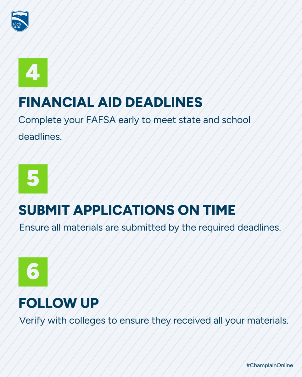 champlainonline's tweet image. 📝 Ready to apply for college? Our checklist simplifies the process! Learn how to research colleges, meet deadlines, and apply successfully. Start your journey with Champlain College Online today! bit.ly/3SOf2KG 

#CollegeApplication #ChamplainOnline #HigherEducation