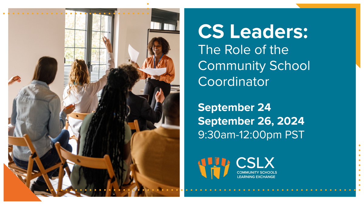 CS Leaders: The Role of the Community School Coordinator is a two-part, 100% virtual workshop designed to help participants understand the foundational components of what a Community School Coordinator (CSC) does. Learn more and register right here: bit.ly/3XcsDO9