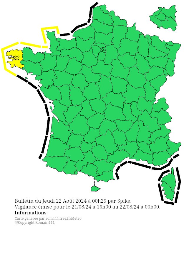 Spike4263's tweet photo. Vigilance jaune vague submersion sur la Bretagne https://t.co/J8uoBfdzzd