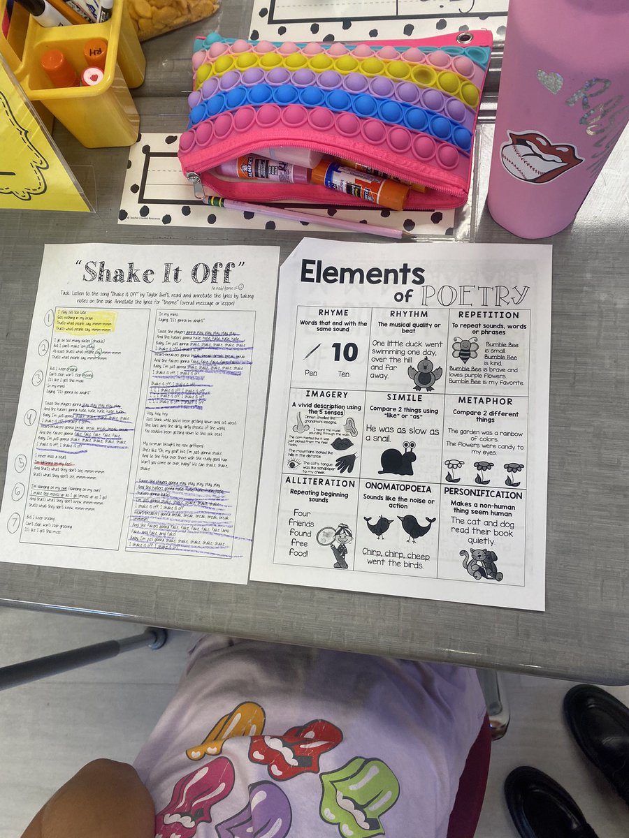 Mrs. Houchens (@houchensmrs) on Twitter photo We were tortured poets today 🤣. We learned about poetic elements and looked for them in Taylor Swift’s “Shake it Off”😉🎶. We ended our day with friendship bracelets 🫶. We will dive deeper tomorrow as we begin to analyze poems for meaning in Love that Dog 🐶<a href="/plainviewElem/">Plainview Elementary School</a> We were tortured poets today 🤣. We learned about poetic elements and looked for them in Taylor Swift’s “Shake it Off”😉🎶. We ended our day with friendship bracelets 🫶. We will dive deeper tomorrow as we begin to analyze poems for meaning in Love that Dog 🐶<a href="/plainviewElem/">Plainview Elementary School</a>