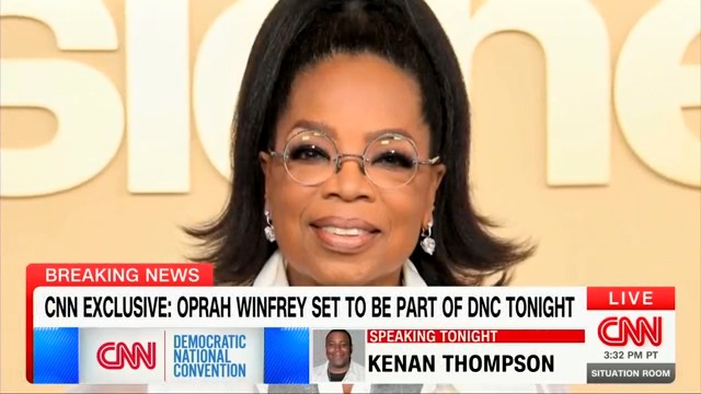 atrupar's tweet image. Oprah is at the DNC