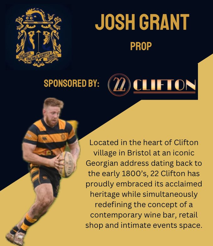 Old Colstonians RFC (@oc_rfc) on Twitter photo 🔷🔶Player Sponsorship 🔶🔷
Thank you to 22 Clifton for sponsoring <a href="/JGraant/">JG</a> for the 2024/25 season. 🔷🔶Player Sponsorship 🔶🔷
Thank you to 22 Clifton for sponsoring <a href="/JGraant/">JG</a> for the 2024/25 season.