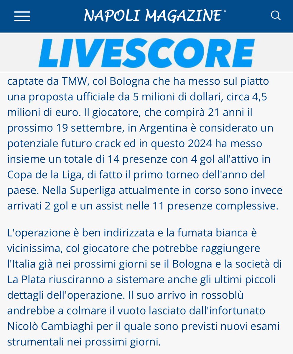 #Deportivo7a0 | AHORA |

#GELP #CGE 🐺 🔥 Cerrada la venta
de Benja Domínguez al <a href="/Bolognafc1909/">Bologna FC 1909</a> por el 100% de su pase a cambio de €4.500.000 (brutos), objetivos a futuro y plusvalía del 15%. 
Al Lobo le ingresarían alrededor de €3.600.000 
El viernes viaja a Italia.