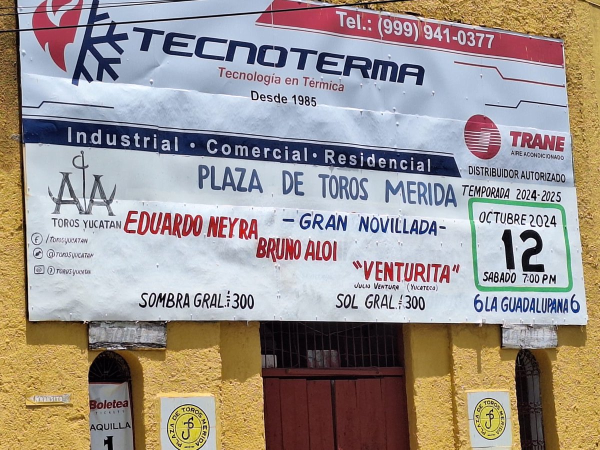 🎟️ ¡Venta de boletos en taquilla próximo lunes 02 de septiembre para la temporada taurina en Plaza de Toros Mérida! No te pierdas la novillada del 12 de octubre y la corrida inaugural del 27. Asegura tu lugar en boletea.com o en la taquilla. #TauromaquiaMérida