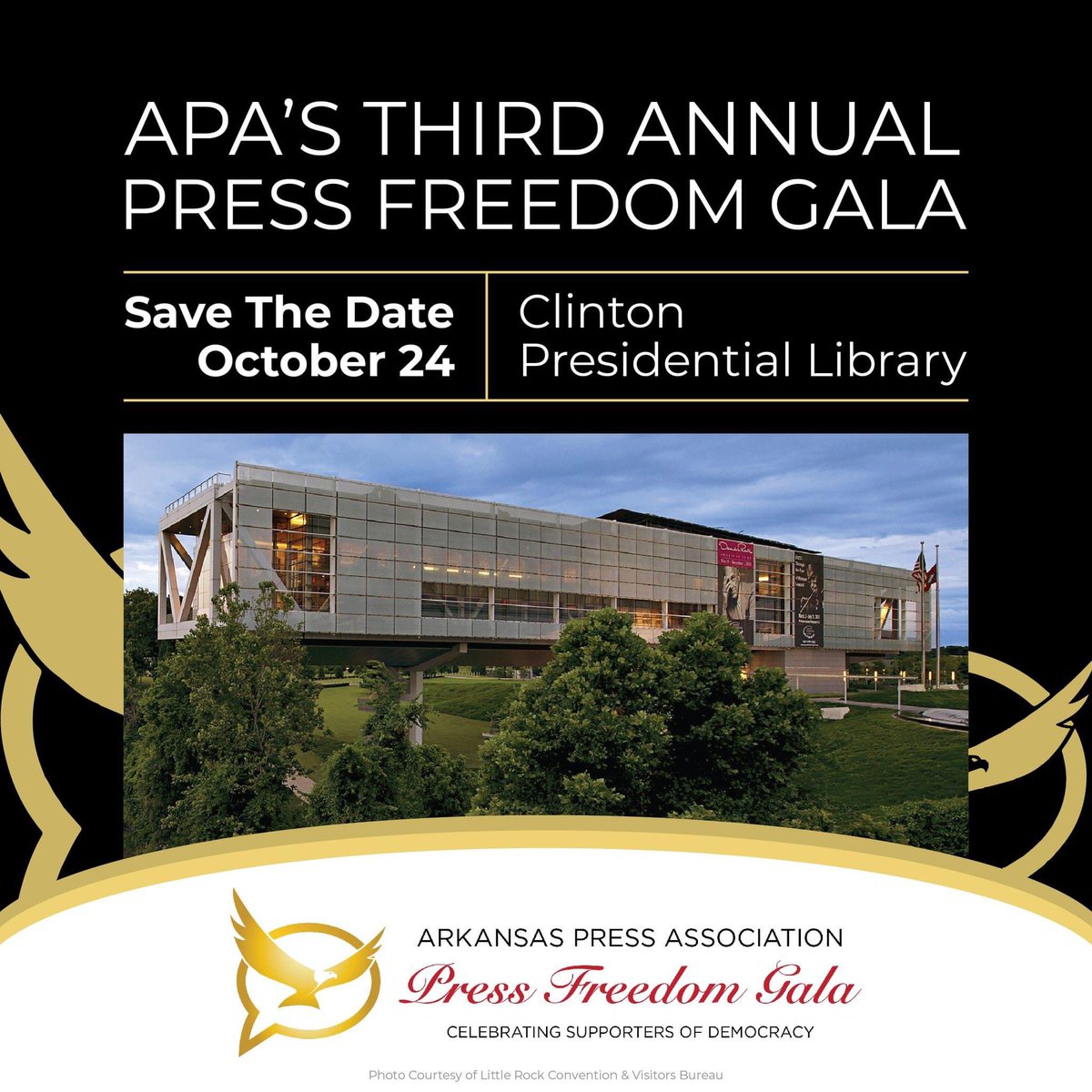 Save the date! 

We will honor <a href="/arfoodbank/">Arkansas Foodbank</a> as Headliner of the Year,  <a href="/JLRIII/">Skip Rutherford</a>  Skip Rutherford with the Distinguished Service Award and recognize <a href="/documentaryprof/">Larry Foley</a> Larry Foley as the Arkansas Journalism Educator of the Year. 

For more info, email pressfreedom@arkansaspress.org.