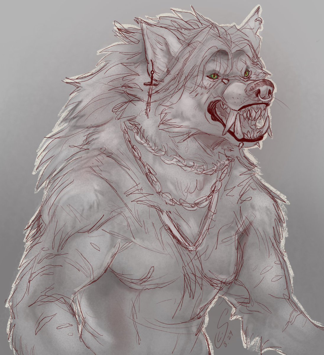 batskullberserk's tweet photo. Werewolf #selfportrait as a weak render warm up lmao
• #WerewolfWednesday
#werewolf #lycan #monster #anthto #maw #Fursona #sketch https://t.co/SkUR01E73K