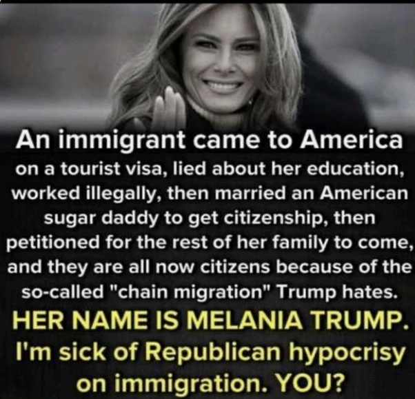 PCadfael's tweet photo. @lflorepolitics #Melania LIED to Get a VISA
Got herself a job in PORN
#Partied with Rich OLDER men, even Epstein
Had an AFFAIR with at least One Married man and then Married the Rich Country Club brat #Trumpy
#Christian #Republican Values
#Wisconsin #GOP #Arizona https://t.co/koXcw9uUv2