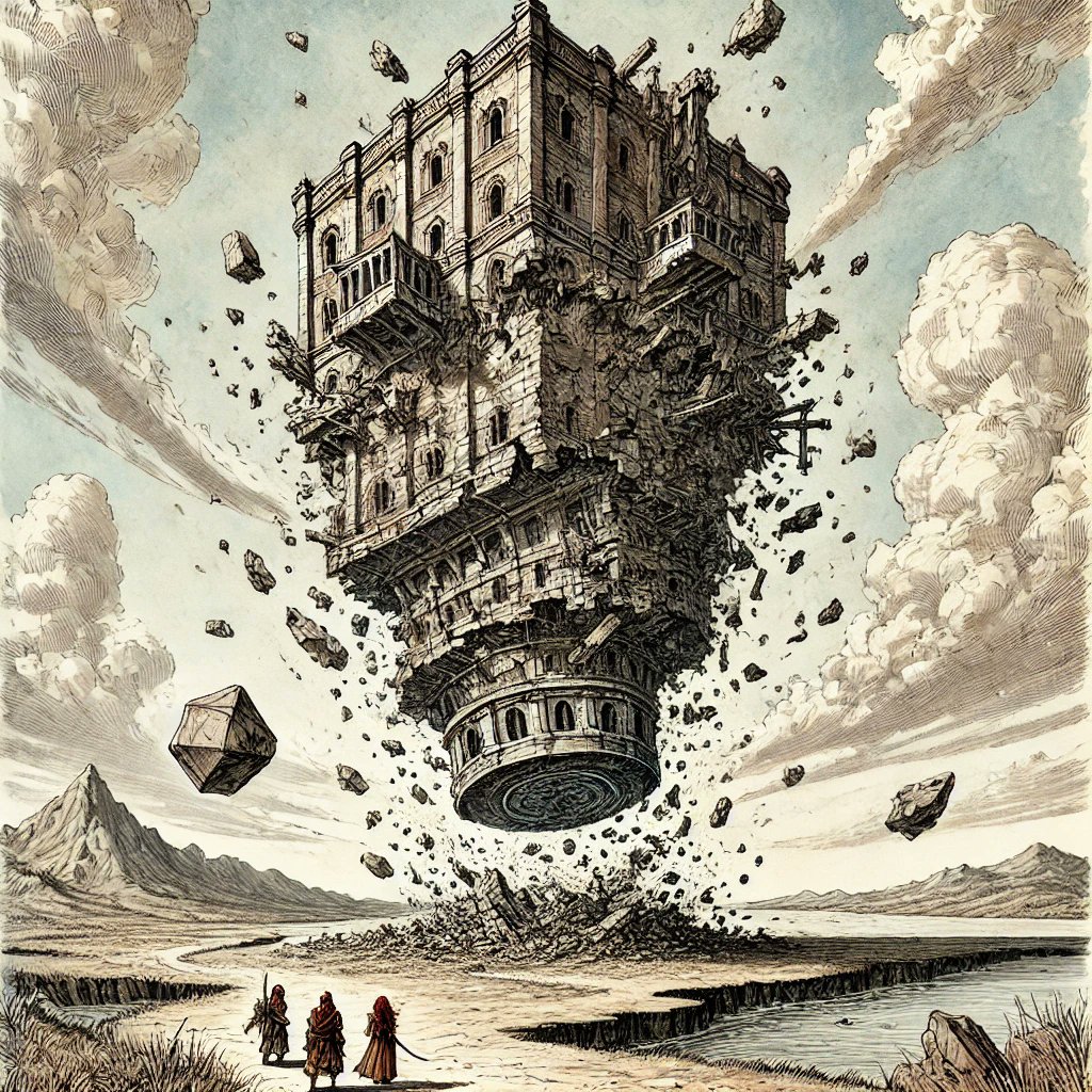 DMChroniclesAI's tweet image. Floating Ruins Study -if they're still active, it means there's valuable magic inside. #hooks #rpg #Dalle