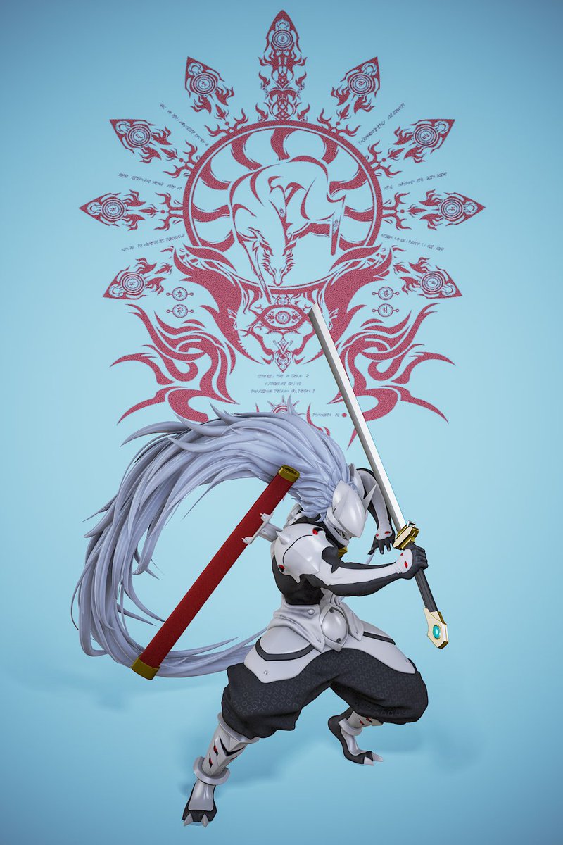 ArtOfDavidM's tweet photo. Hakumen from Blazblue ⚔️ https://t.co/w6WAeXJcbT