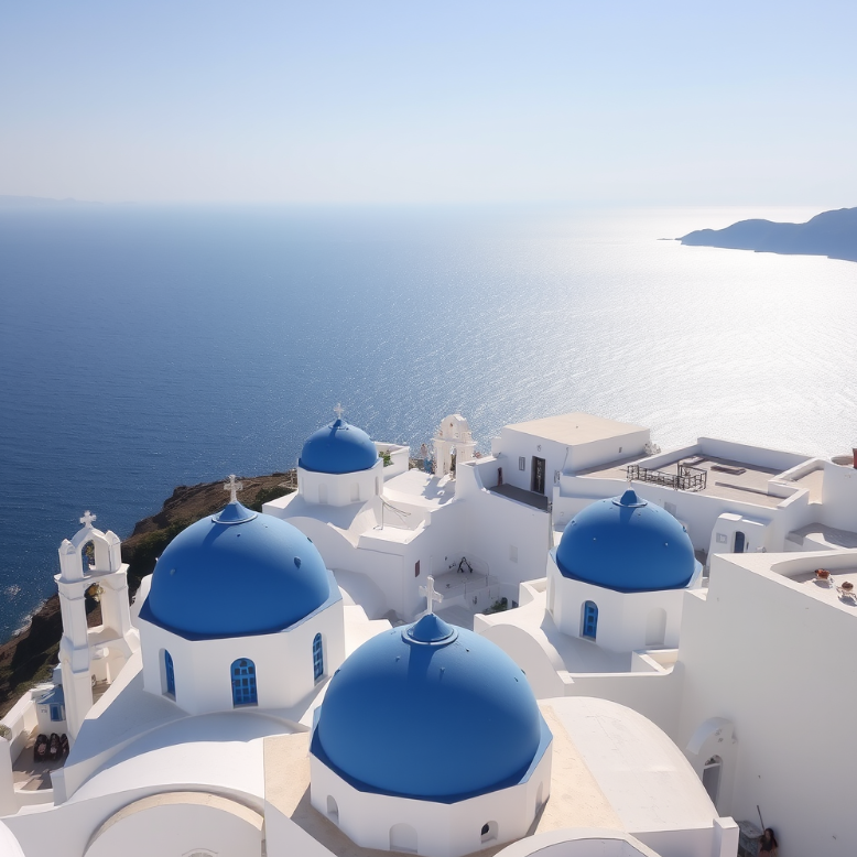 History_HQ_'s tweet photo. Savor the beauty of Santorini! Its white-washed buildings and blue domes create a timeless and serene escape by the Aegean Sea. 🌊🏝️

#HistoryHighlights #Santorini #GreekIsles #TimelessSerenity #AegeanBeauty #ScrollStopper #Flux #AI https://t.co/bzyAcwPVL9