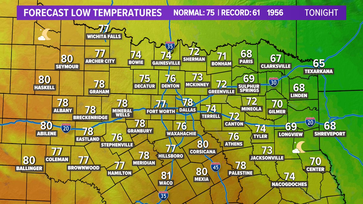 Did you feel the change in the air this morning?

Thursday morning should feel similar! Especially from DFW to the east. In fact, areas east of DFW could be in the low 70s and maybe even some places in the 60s in northeastern Texas.

#wfaaweather