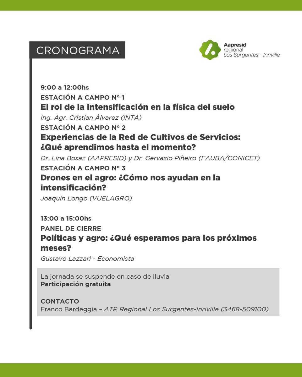 Aapresid Los Surgentes-Inriville tweet media