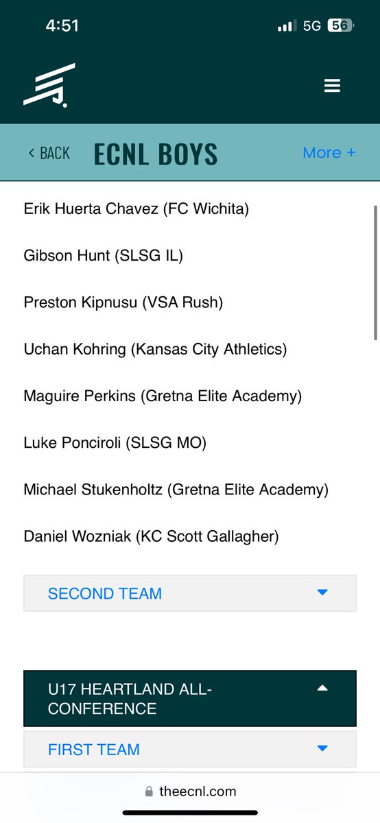 I am honored to be nominated for the 2nd time as ECNL First Team All-Conference for the Heartland Conference. <a href="/unionkcsoccer/">Union KC Soccer Club</a> <a href="/UnionKCGK/">Union KC Goalkeeper Union</a> <a href="/SMUCoachHUDDY/">Kevin Hudson - SMU</a> <a href="/OhioStateMSOC/">Ohio State Men’s Soccer</a>