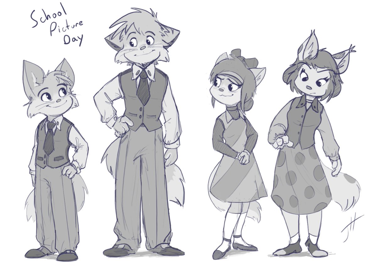 fxscreamer's tweet photo. I normally don't do this, but ok... I had to add Lily. However, she doesn't like dressing up, so this is awkward for her haha.

#cashmeresky #cat #cartoon #furry #anthro #comic #webcomic #graphicnovel #illustration https://t.co/cUcnENkpFP