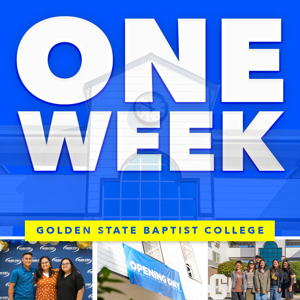 gsbc's tweet image. We can hardly wait for Opening Day! In just one week, we'll be welcoming new and returning students to the campus of Golden State Baptist College. If you have any questions about our college, visit our website at gsbc.edu #GSBC4ME