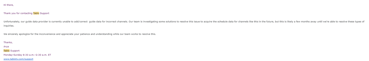 rfgenerator's tweet image. Disappointing from @TabloTV. They are saying that if a new station is added in your area or a station changes programming you are basically SOL with the guide. There is no way to manually schedule a recording on the Tablo 4. Would recommend not buying a Tablo at this point.
