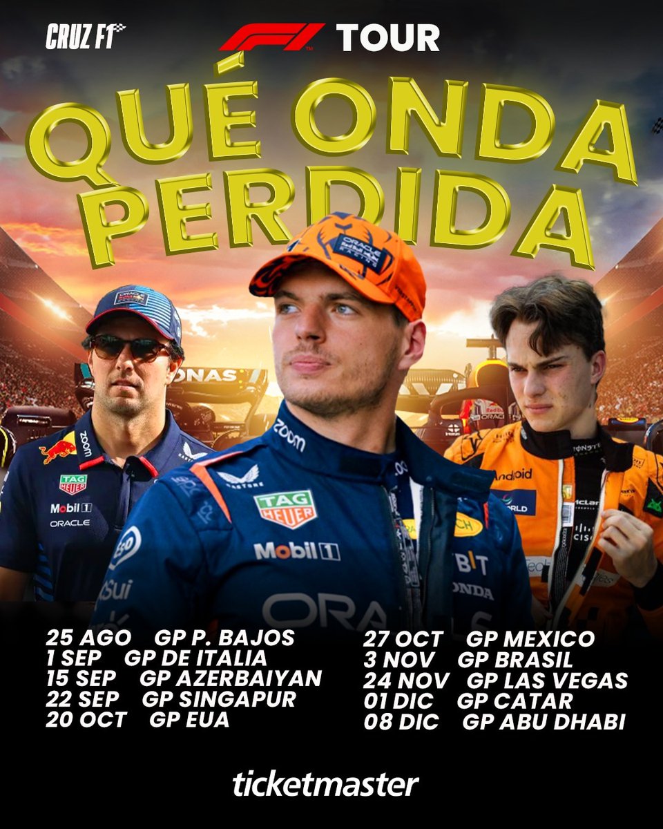 cruz_f1_'s tweet photo. 🚨ASÍ DEBERÍA LLAMARSE EL REGRESO DE LA F1🚨
Que onda perdida tour!
Regresando a terminar la temporada
#f1 #formula1 #f1mx #checoperez #maxverstappen #piastri #DutchGP #gpholanda #zandvoort https://t.co/AFlQiBSKkW