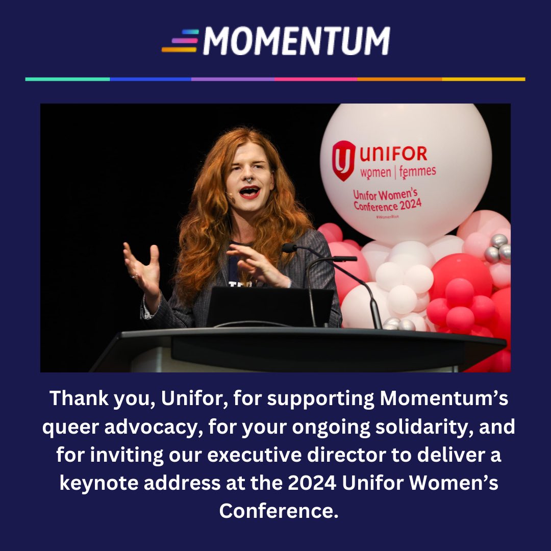 FaeJohnstone's tweet photo. I just got home after 3 days with 350+ badass union feminists.

On behalf of @queermomentum, I want to share my gratitude for @UniforTheUnion’s support of our advocacy.

Queer &amp; Labour movements are united, organized, &amp; ready to make our voices heard in the next federal election. https://t.co/jTLfMGQWZu