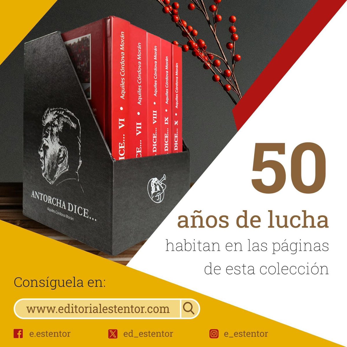 #AntorchaDice
La segunda entrega abarca los tomos VI al X, textos que fueron escritos entre 2000 y 2009, etapa crucial para la organización, así como para la política nacional e internacional.