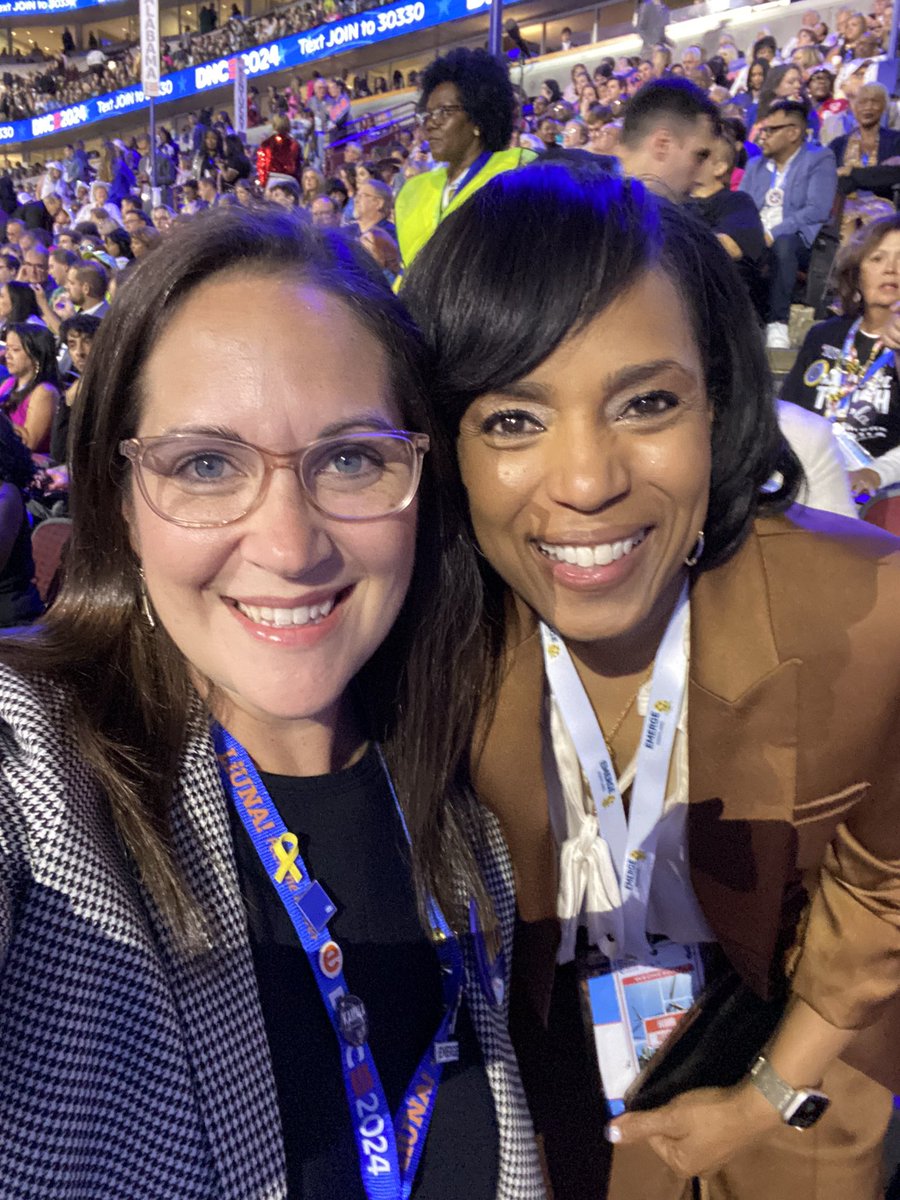 On the convention floor with our next Senator <a href="/AlsobrooksForMD/">Angela Alsobrooks</a>! Last night, the entire nation got to see what we already know— Angela is ready to fight, win, and work for us in the U.S. Senate!! #WinWithWomen #ForThePeople 🙌🏻💙🇺🇸