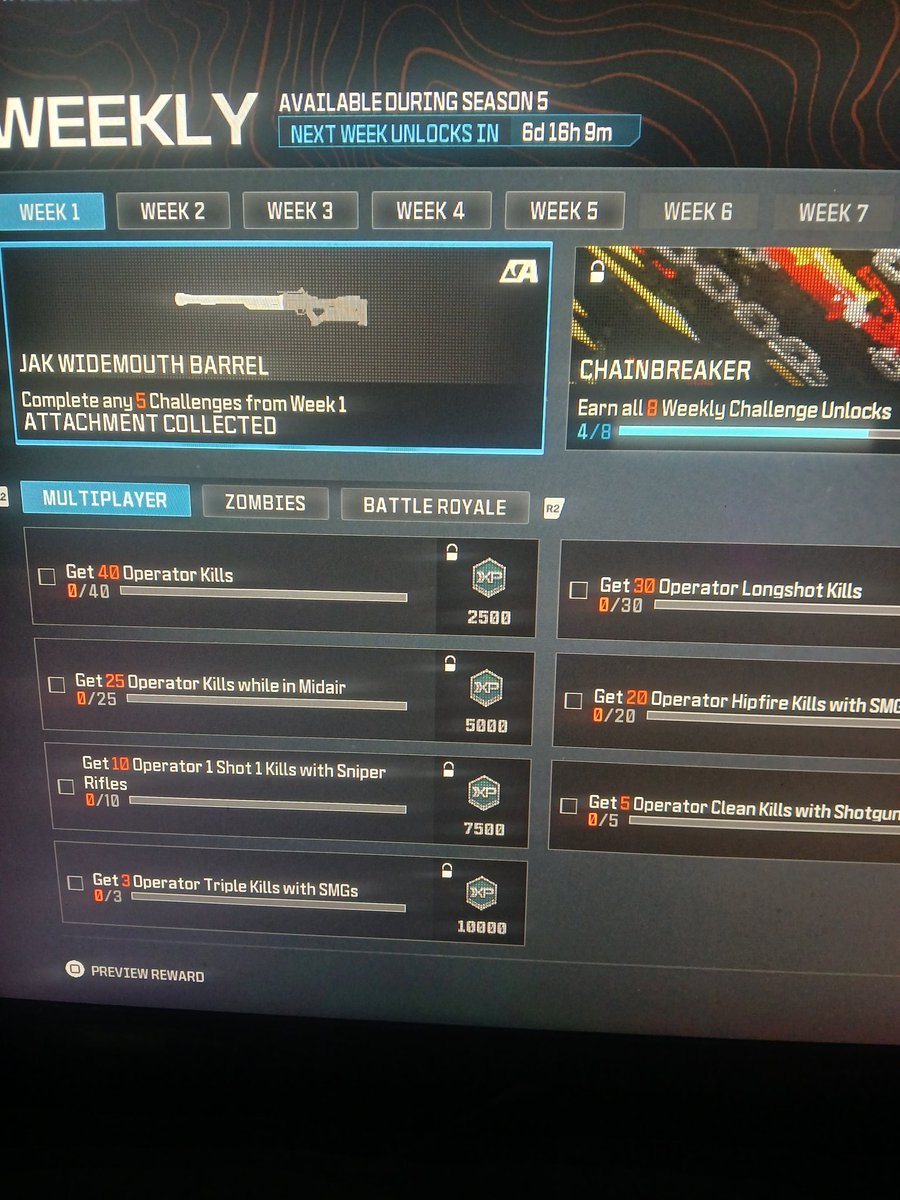 Ain't no way yall do a update and clear everyone's weekly aftermarket challenges like fix something stop fucking shit up more <a href="/Activision/">Activision</a> <a href="/ATVIAssist/">Activision Support</a>