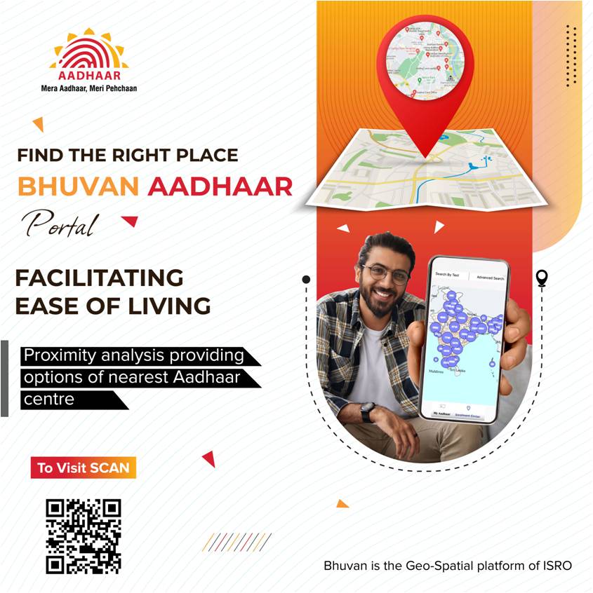 UIDAILucknow's tweet image. #BhuvanAadhaarPortal 
#EaseofLiving 
With Bhuvan Aadhaar Portal, simply enter your location or pin code and get details of your nearest #authorized #AadhaarCentre along with the distance and direction.  To locate your nearest #AadhaarCentre visit: bhuvan-app3.nrsc.gov.in/aadhaar/