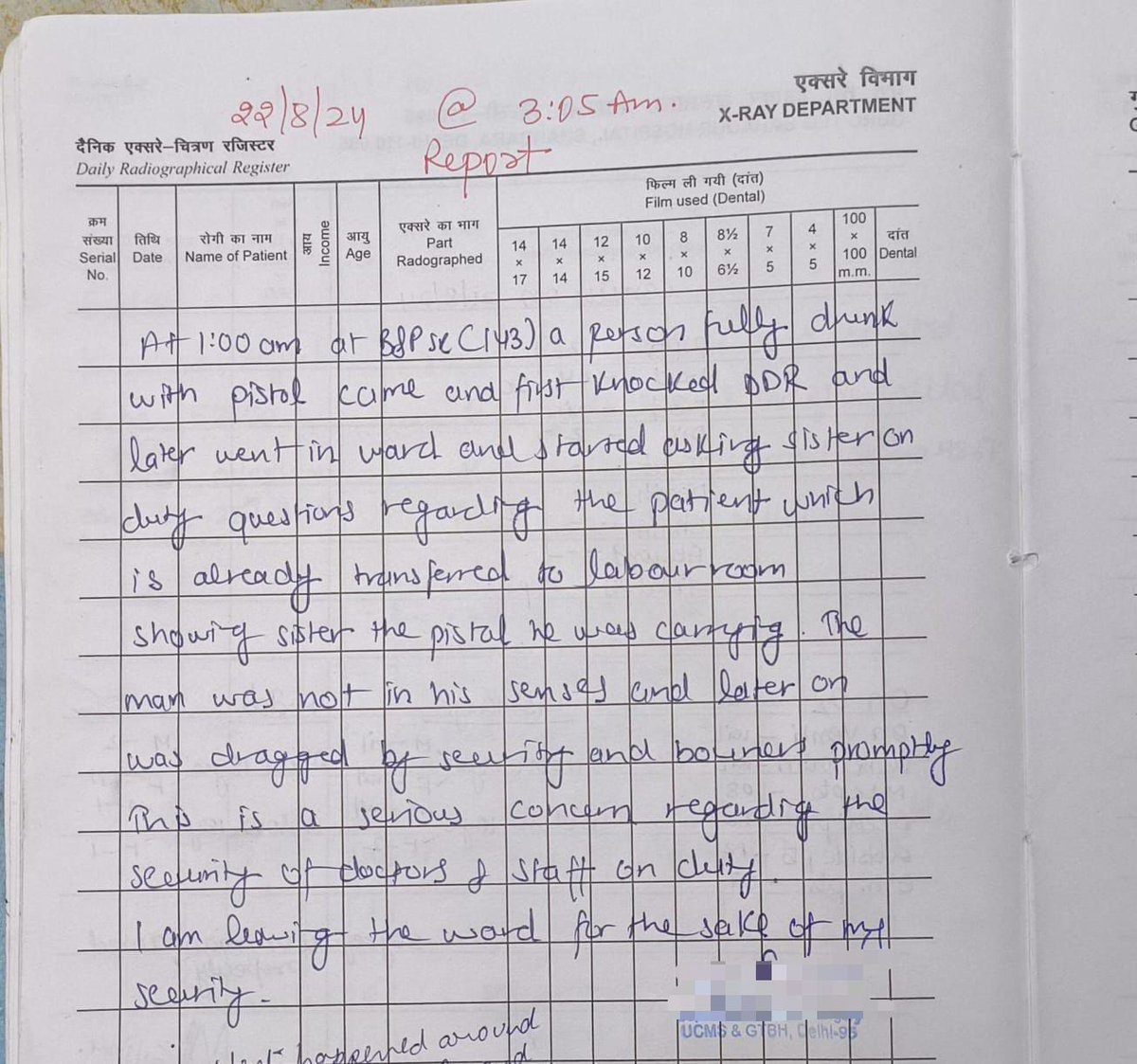 DrDatta_AIIMS's tweet image. 🚨Another incident in Delhi!

🚨When will the safety of doctors be prioritized?

🚨An intoxicated man with a pistol entered a hospital ward at midnight threatening the lives of healthcare workers!

🚨We demand security &amp;amp; immediate action!

#DoctorsSafety #ProtectionActForDoctors