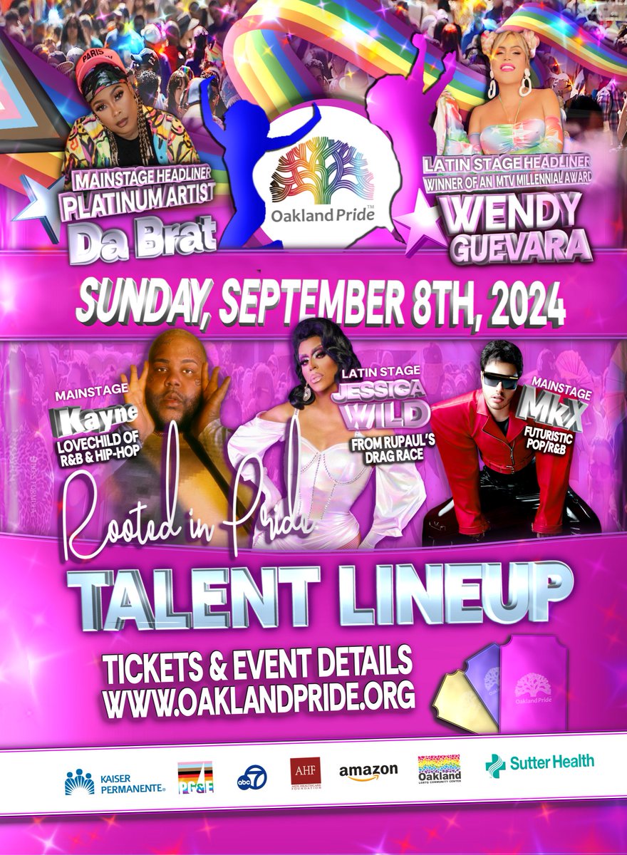 WE are Rooted in Pride &amp; OUR TALENT LINEUP will bring-it to ALL 3 STAGES! Further details soon to be announced! JOIN US! SUNDAY, SEPTEMBER 8TH, 2024! 

Event details &amp; tickets: oaklandpride.org or click on the link in our bio. 

#OaklandPride #RootedinPride #talentlineup