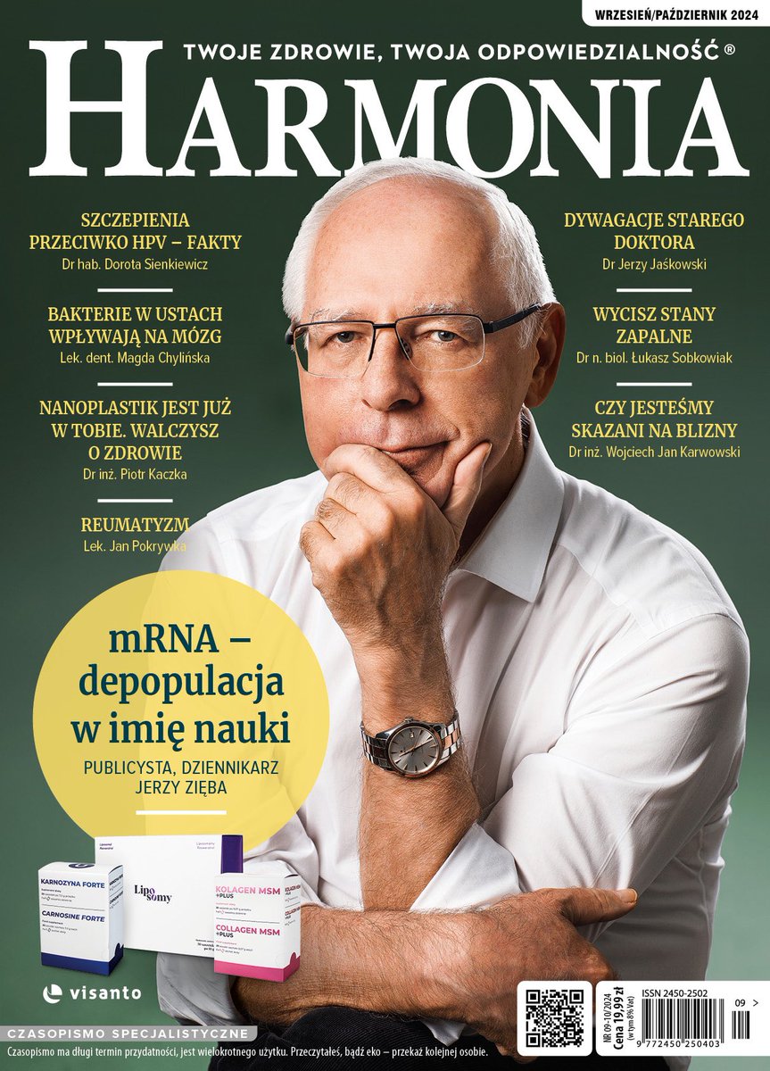 IPZHARMONIA's tweet photo. Drodzy Czytelnicy,

Jeśli trzymacie w ręku ten aktualny numer Harmonii, to znaczy, że do najważniejszego wydarzenia tej jesieni pozostało mniej niż sześć tygodni. To będzie 16. już edycja konferencji „Czego Ci lekarz nie powie” połączona z 16. edycją  targów „Umiejętności dbania o zdrowie”. Nie ma w Polsce innej konferencji, która tak jak ta, niezmiennie od wielu lat wyznacza standardy i trendy w branży.
Zapewniają to wybitni Prelegenci zawsze z bardzo merytorycznymi, aktualnymi i nierzadko kontrowersyjnymi tematami oraz najwyższej próby Eksperci w części targowej. Gwarantuje to, jak zawsze od lat, że ten jeden dzień niesie za sobą niezliczoną ilość informacji, praktycznej wiedzy oraz relacji zarówno tych prywatnych, jak i biznesowych.
Konferencja „Czego Ci lekarz nie powie” jak żadna inna, jedyna w Polsce wywołuje tradycyjnie ogromny atak mainstream mediów, różnych środowisk politycznych oraz oczywiście, „zawsze możemy liczyć na izby lekarskie”. Od wielu lat regularnie, co sześć miesięcy, działają wspólnie i robią wszystko, aby tej konferencji zaszkodzić.
Próba (nieudana) zatrzymania naszych konferencji w czasie słynnej PLANdemii jest już dzisiaj legendarna. Od tamtego czasu tak jest z każdą kolejną edycją. Jakże ważne, aktualne merytoryczne i „niebezpieczne” treści przekazujemy. Kolejny raz zrobimy to 12.10.2024 w PreZero Arena Gliwice.
Zapraszamy na najważniejsze, największe i najbardziej opiniotwórcze wydarzenie naszego środowiska.

W aktualnym numerze Harmonii grono naszych Autorów powiększa się o nowych Ekspertów, którzy podzielą się z Wami swoimi kompetencjami. Wśród nich dr n. biol. Łukasz Sobkowiak, dr Dorota Wiśniewska i Jarosław Koniarski. Przypominamy Państwu o naszej obecności w social mediach. Obserwujcie nas na Facebook, Instagramie, TikToku. Zapraszamy też Państwa na nowy kanał ZERO CENZURY - oglądajcie nas na YouTube oraz BanBye.
Tradycyjnie życzymy Wam wszelkiej odporności.
Z pozdrowieniami,

Edyta Klessa

✅ link do najnowszej Harmonii https://t.co/Ljf8TCubu3