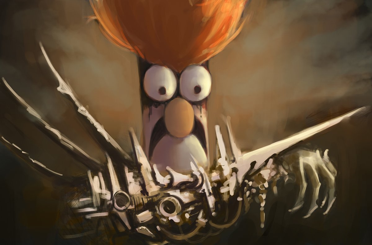 onedoomedrabbit's tweet image. random muppet madmax quick paint on #dnq