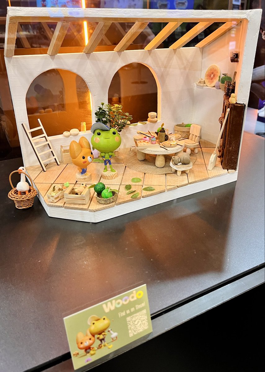 ricecakejoe's tweet image. Not only is the game Woodo by @YulliaProhorova and Timur Bogotov even more adorable than I expected! But there is also a diorama of the demo level at their gamescom booth! Wholesomeness-overload. ๐คฉ
Itโs just next to the IAB in hall 10.2 at the โGames from Spainโ booth.