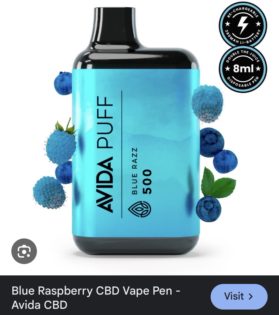 blue raspberry cbd vape pen CBDaF!® Disposable Pen 400mg CBD Isolate Blue Raspberry main image 0