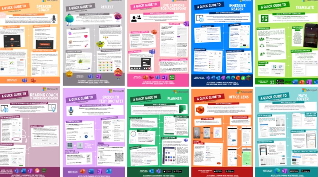 💁‍♀️ <a href="/miss_aird/">Miss Aird</a> has authored a series of quick guides for Microsoft Education products.

🔵 Immersive Reader
🟣 Reading Coach
🟡 Speaker Coach
🟤 Reflect
🔴 Live Captions
🟢 Translator
🔵 Math Solver
🟣 Speech to Text
🟠 Lens
🟢 Planner

👉techcommunity.microsoft.com/t5/education-b…