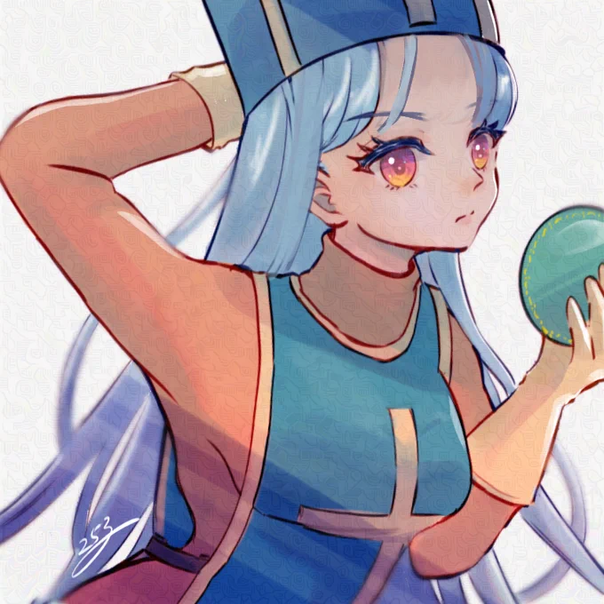記憶で描いたら前髪なかったらしい!ので出先でざっくり塗りつぶしてみた デコ出しで睨むおじょうさまかわいい
