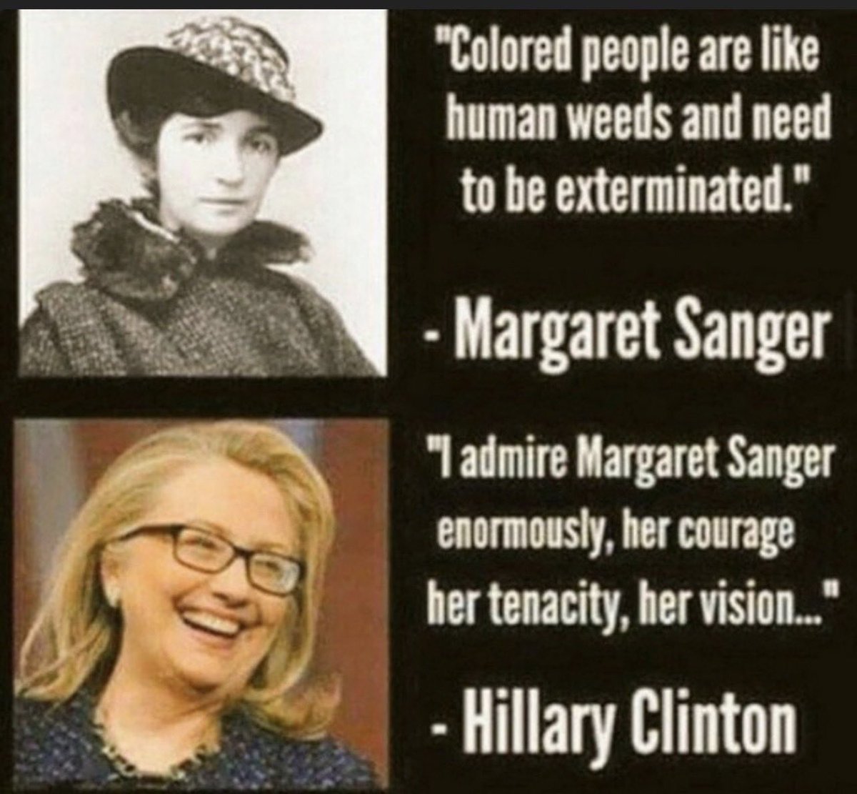 Diane_Jackson7's tweet photo. I remember learning this in school about Sanger and it was hard to believe that anyone could say that and not be ashamed of what they did. Then of course we have lovely Hillary who is just as bad, if not worse ! https://t.co/zKUyX2e4mS