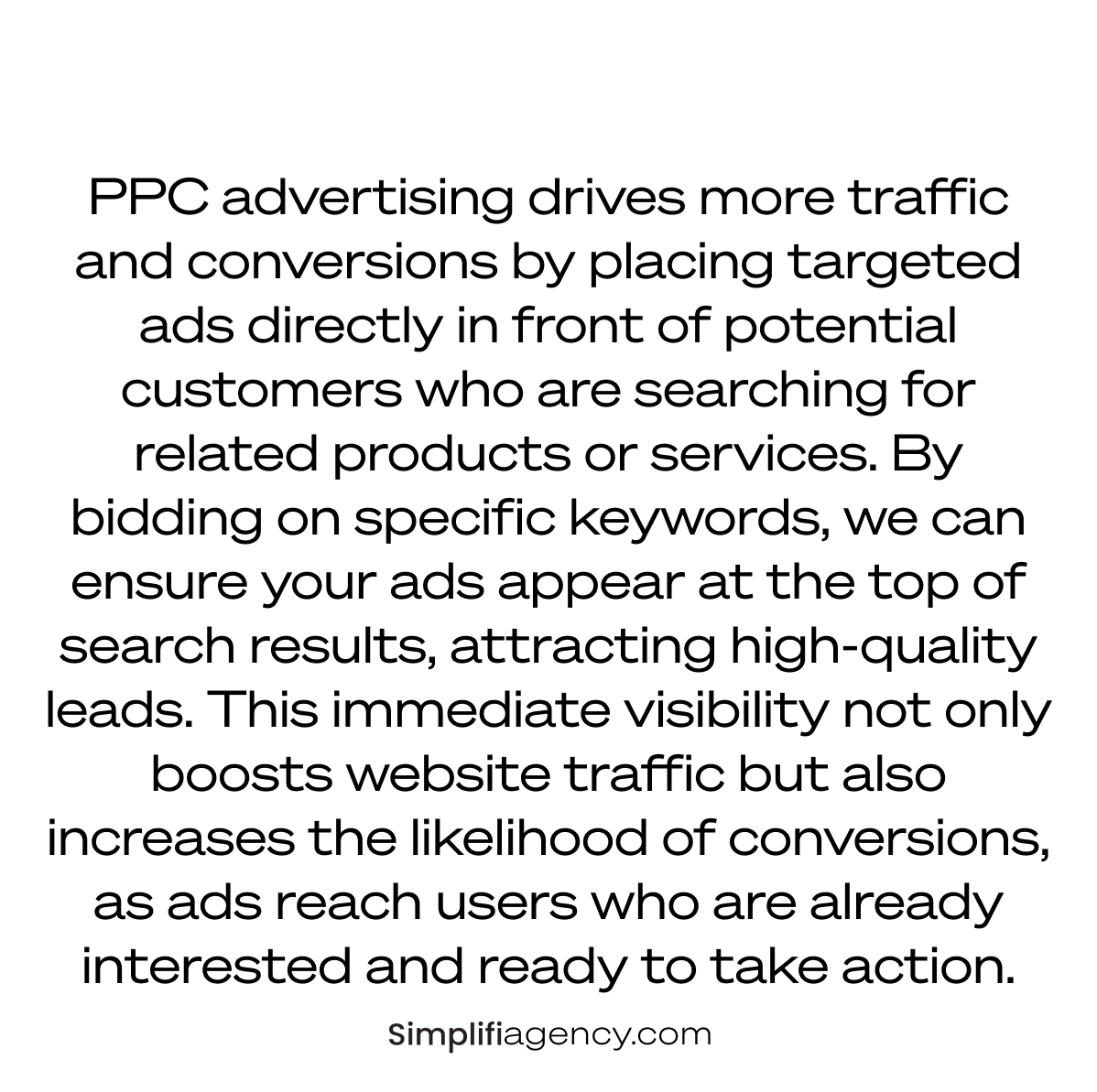 SimplifiAgency's tweet photo. Boost traffic and conversions with PPC! Targeted ads mean more eyes on your brand and more action on your site. 💻 #PPCMarketing #AdStrategy https://t.co/pLdR4jfXVq
