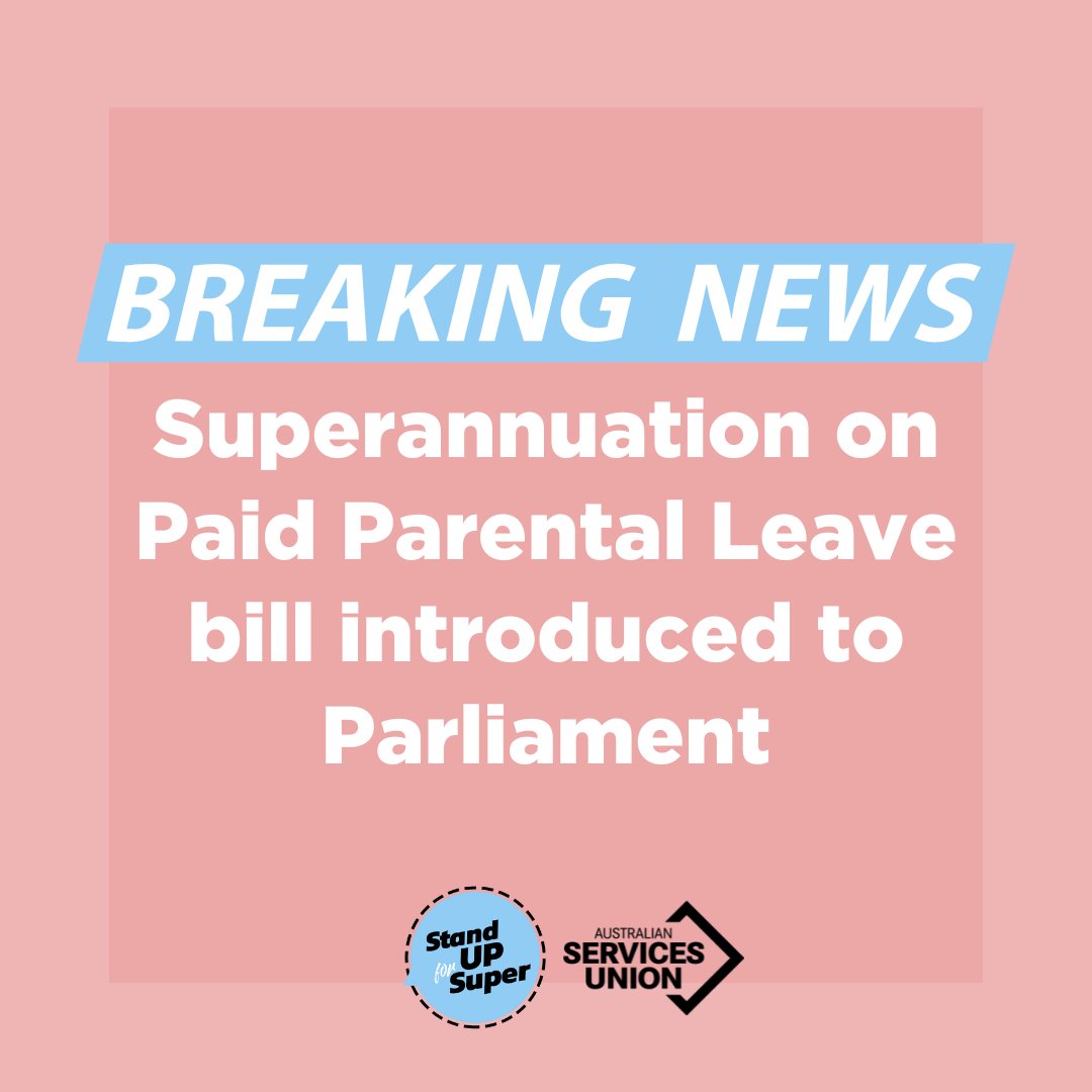 The legislation for Superannuation on Paid Parental leave has been introduced to Parliament. This is a huge step forward in closing the retirement gap and securing a dignified future for everyone – and it’s all thanks to ASU members 💪

#AusUnions #PaidParentalLeave