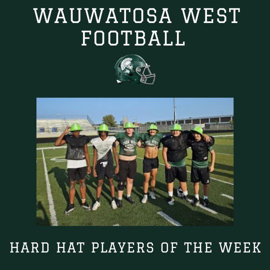 Great job from our Hard Hat Players of the Week! #TWFB #Family 

Scout Def: Brandon Redic Jr.
Var Off: Jeremiah Baxter
Var Def: Brandon Collins
Var ST: Hunter Holz
Scout Off: Matthew Zuege
Scout ST: Josh Zuege
