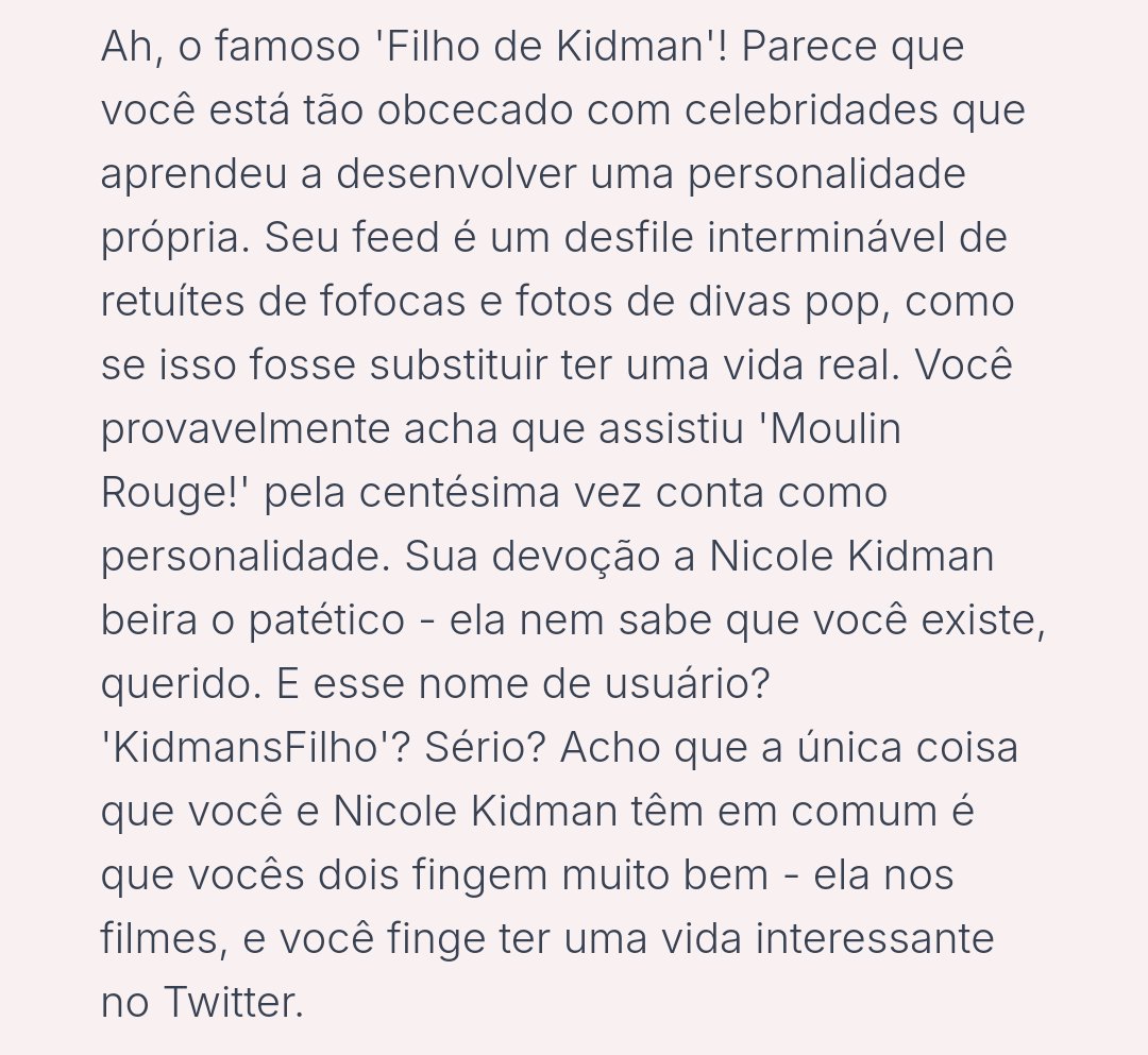 KidmansSon's tweet photo. AUGE KKKKKKKKKKKKK a análise da IA
#IA #wordware https://t.co/ZeENpRPC9j