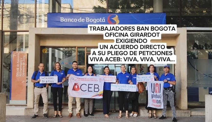 acebnacional's tweet photo. #YoApoyoMiPliegoEnBancoBogota Exigimos al  @BancodeBogota ¡ Solución inmediata a nuestro justo Pliego de Peticiones ! @RTVCnoticias @NoticiasUno @infopresidencia @guimaffeo @RTVCnoticias https://t.co/4somDDh1Y6