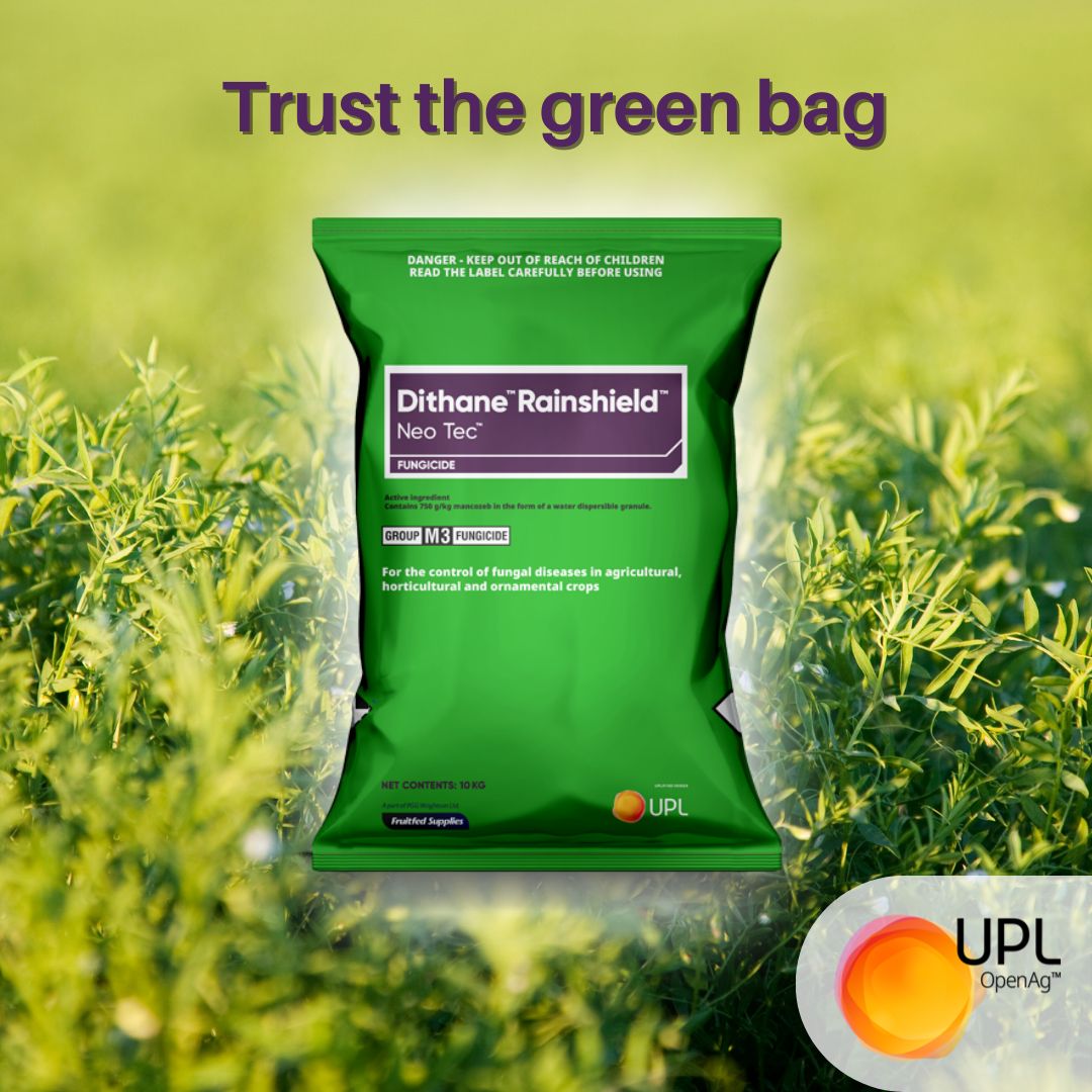 UPLAUSLtd's tweet image. 🌱Dithane® Rainshield® is now part of the #UPL portfolio.
Proven protectant fungicide provides robust disease control for pulse crops, chickpeas, lentils, faba beans etc
Rainshield® technology provides confidence in wet conditions ☔
Trust the green bag 👉 bit.ly/DithanRainshie…