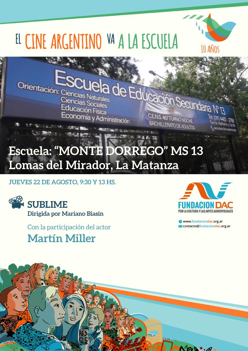 🥰 Llega el turno de proyectar Sublime de Mariano Biasin en Lomas del Mirador! El actor Martín Miller acompañará la función en la Escuela Monte Dorrego #educacion #cineargentino #Escuelaspublicas #ElCineArgentinoVaALaEscuela 🇦🇷