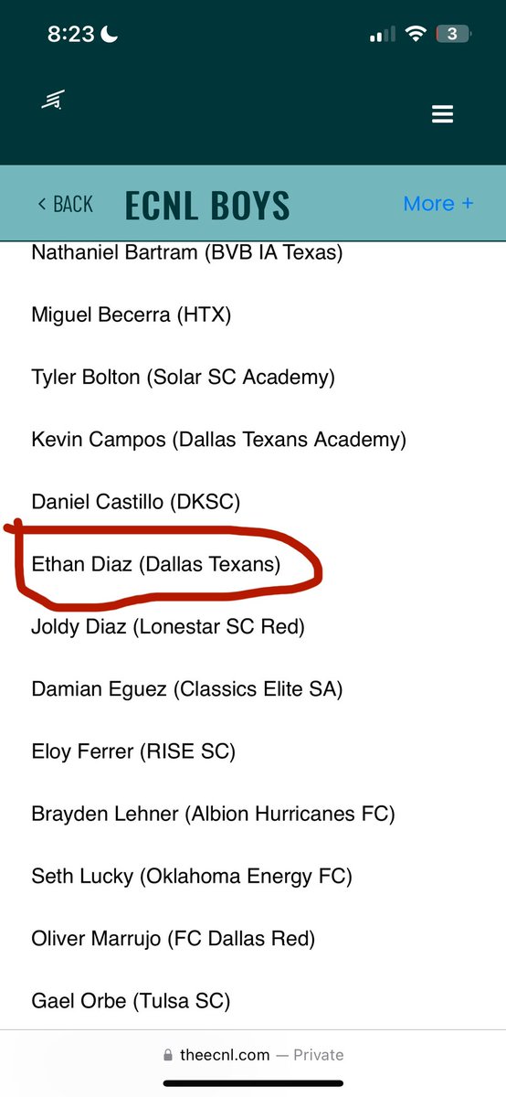Blessed to be chosen for the U-16 ECNL  Texas all conference. We move on hitting the field even harder.
