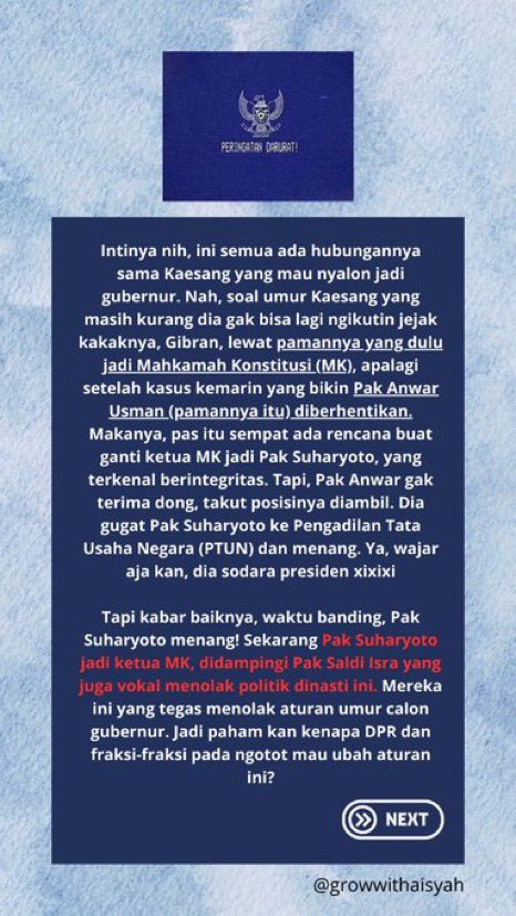BANTU RT / BIAR ORANG NGERTI 

Kenapa rakyat turun ke jalan? Penjelasan sederhana gini. 

Jadi pilihan ditangan kalian diposisi yg genting ini. 

#DaruratDemokrasi #TolakPolitikDinasti #kawalputusanMK #TolakPilkadaAkal2an