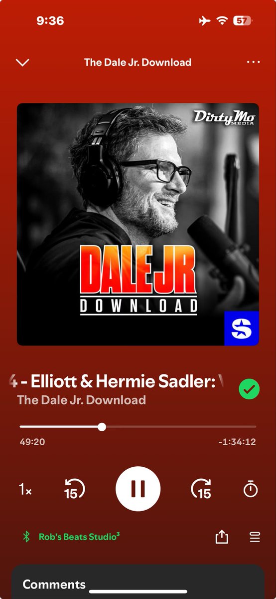 Flying home catching up on <a href="/DaleJr/">Dale Earnhardt Jr.</a> Download with <a href="/HermieSadler/">Hermie Sadler</a> and <a href="/Elliott_Sadler/">Elliott Sadler</a> laughing my ass off. Such a great episode and no Virginia based subtitles needed. So well done, sibling love and all of the details. #bolognaburgers4life