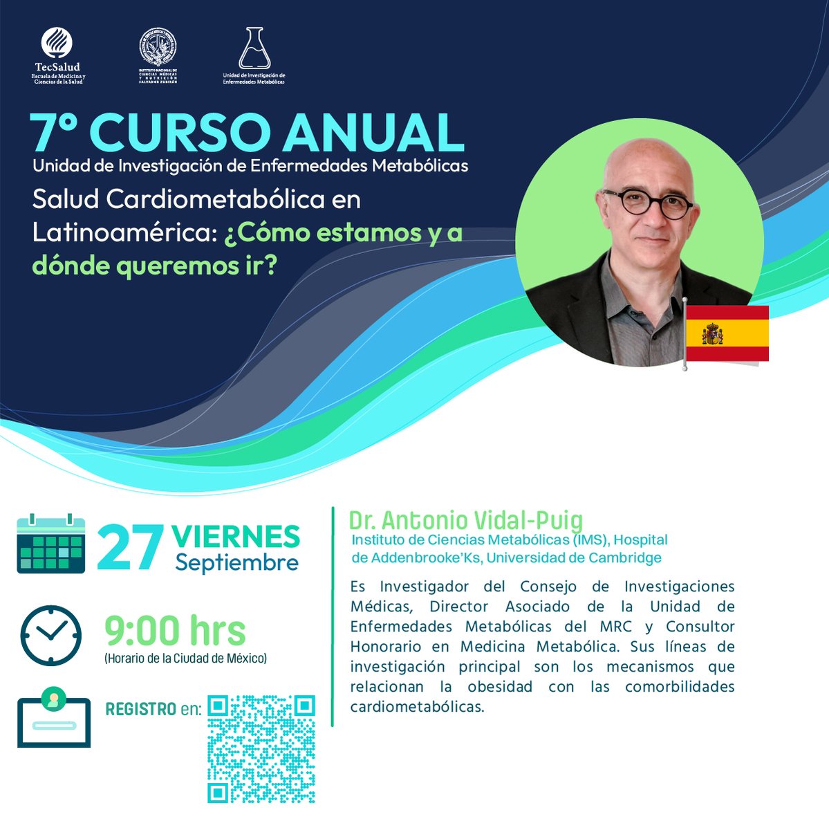 Unidad de Investigación de Enf. Metabólicas (@uiem2017) on Twitter photo El Dr. Antonio Vidal-Puig del Instituto de Ciencias Metabólicas (IMS), Hospital de Addenbrooke´s, Universidad de Cambridge será uno de nuestros ponentes en el 7° Curso Anual “Salud Cardiometabólica en Latinoamérica: ¿Cómo estamos y a dónde queremos ir?”.
uiemcursos.multimedium.com.mx/formato_regist… El Dr. Antonio Vidal-Puig del Instituto de Ciencias Metabólicas (IMS), Hospital de Addenbrooke´s, Universidad de Cambridge será uno de nuestros ponentes en el 7° Curso Anual “Salud Cardiometabólica en Latinoamérica: ¿Cómo estamos y a dónde queremos ir?”.
uiemcursos.multimedium.com.mx/formato_regist…